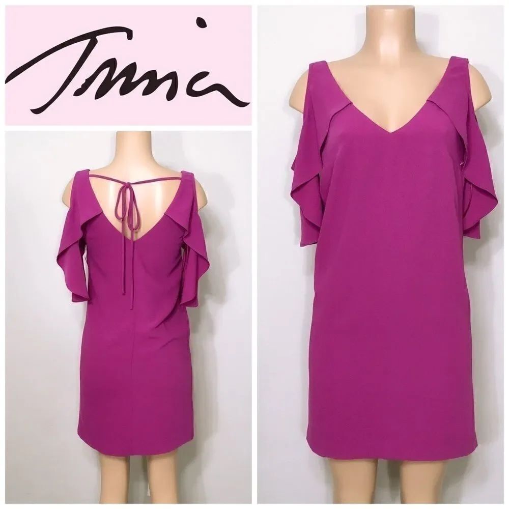 Trina Turk fuchsia cold shoulder sheath dress. NWOT